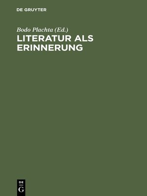 cover image of Literatur als Erinnerung